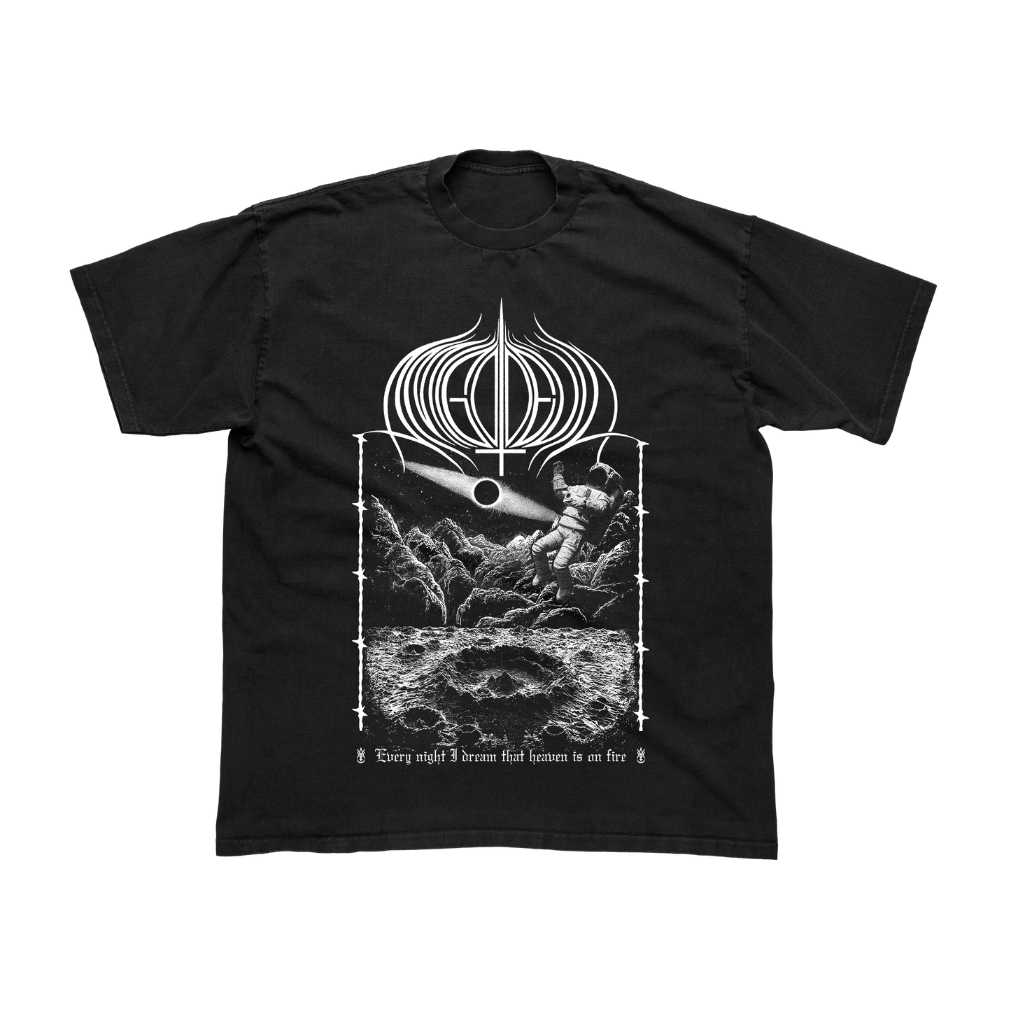 Heavens On Fire Black T-Shirt